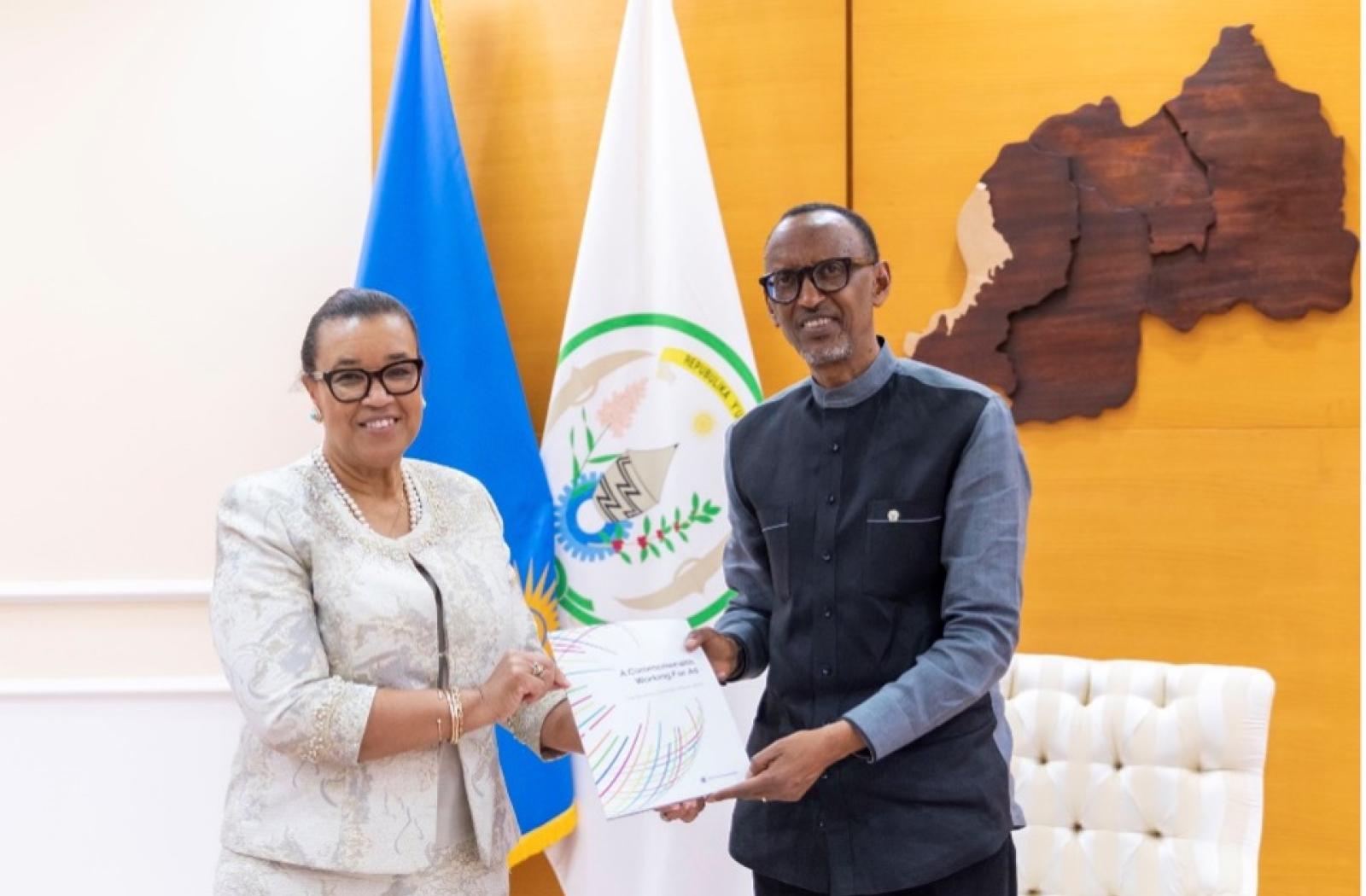 Commonwealth Secretary-General The Rt Hon Patricia Scotland, QC, with His Excellency, President Paul Kagame